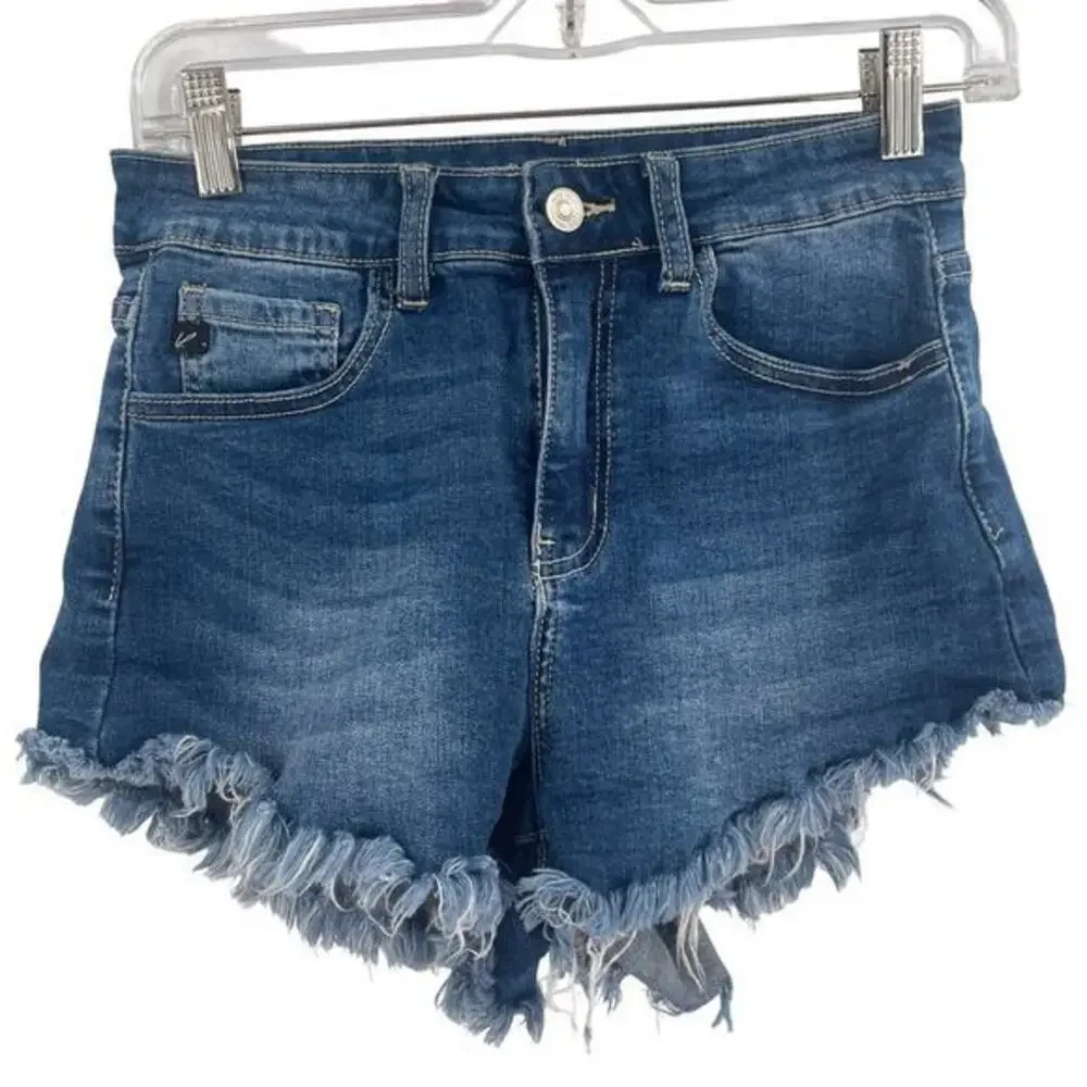 KanCan Blue Frayed Jean Shorts 7/27